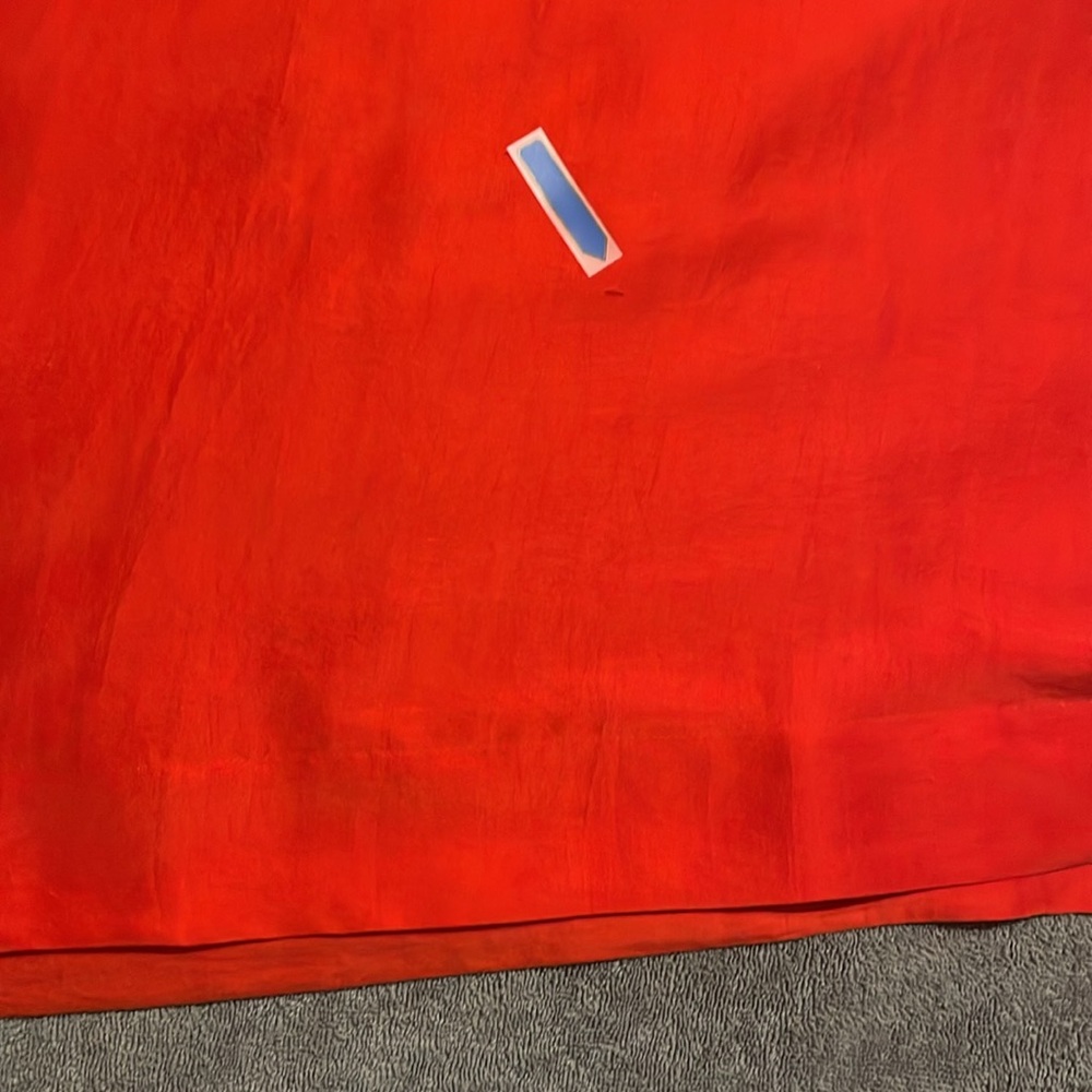 Eileen Fisher 100% silk Caftan Top. Lovely bright orange, red color. Size SP - Picture 16 of 16
